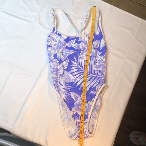 Venus Swimwear One Piece Bathing/Swim Suit; Hibiscus Pattern; Lined, Purple - Picture 9 of 11